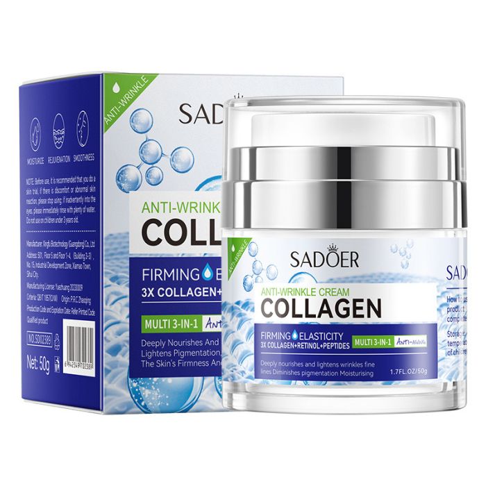 Anti-wrinkle Cream with Collagen+Reninol+Peptides SADOER Anti-wrinkle Cream COLLAGEN, 50 gr.