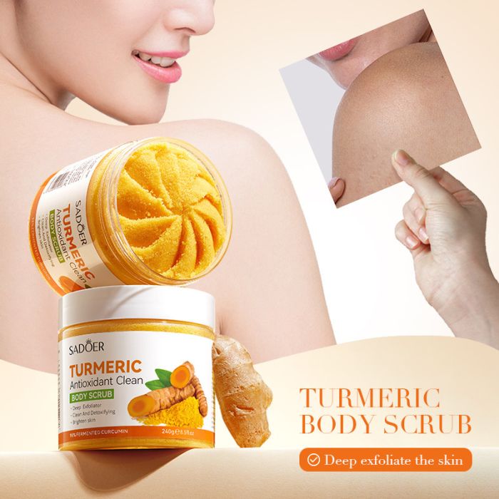 SADOER Turmeric Antioxidant Clean Body Scrub, 240 gr.