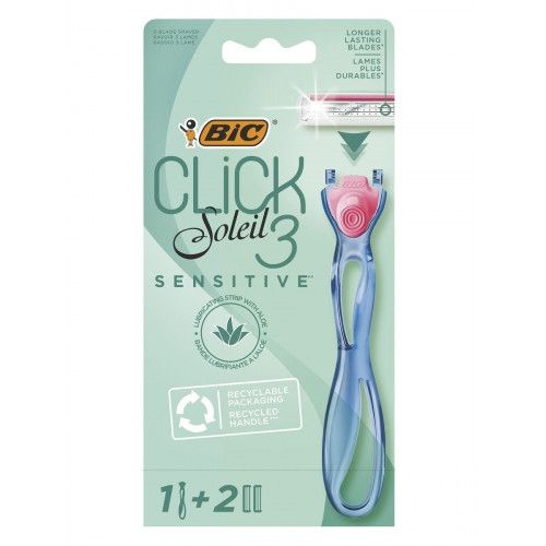 BIC Soleil Click Sensitive (machine + 2 cassettes) THREE BLades