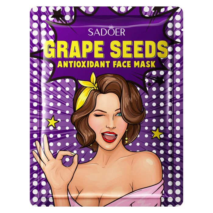 SADOER Grape Seeds Antioxidant Face Mask with Grape Seed Extract, 25g