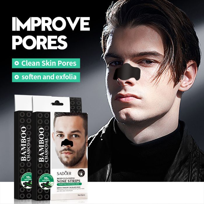 SADOER deep cleansing nose strips with activated charcoal, 1 pcs.