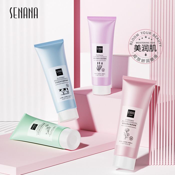 Senana Milk body Exfoliator Gel, 200g, moisturizing peeling roll-on with milk proteins