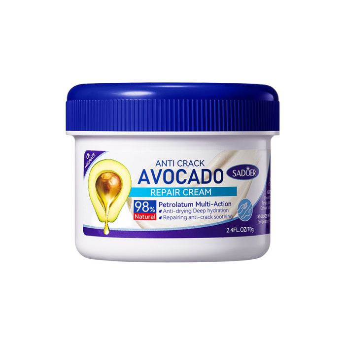 SADOER Anti Crack Squalane Avocado Repair Cream for hands and feet, 70 gr.