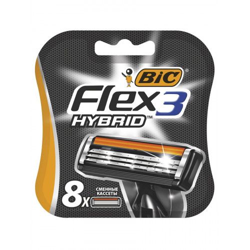 Bic Flex 3 HYBRID Replacement Cassettes (8 pcs) RusPack orig