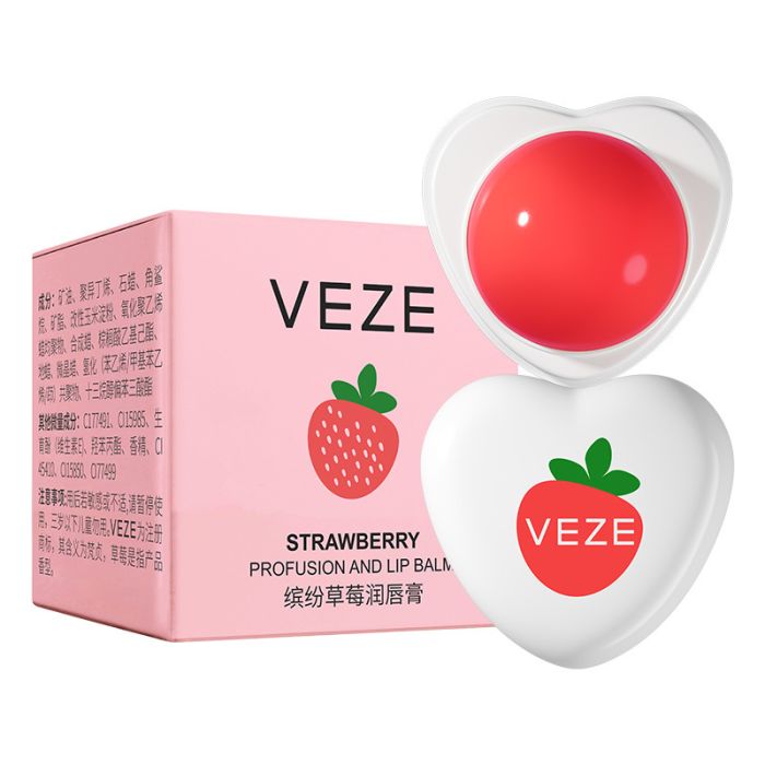 Fruit lip balm with strawberry extract, heart-shaped, VEZE STRAWBERRY profusion and lip balm, 5,8gm