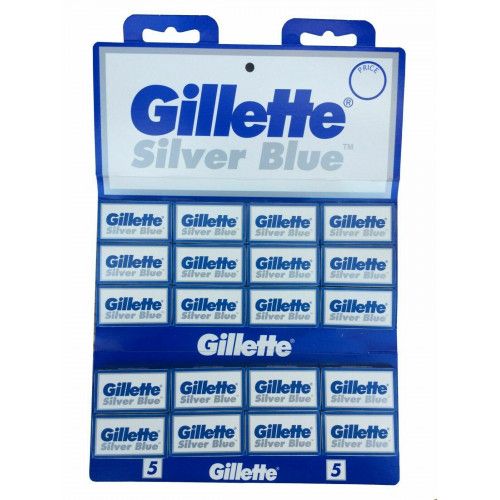 Gillette Silver Blue Classic Blades (1 sheet * 20 packs * 5 blades)