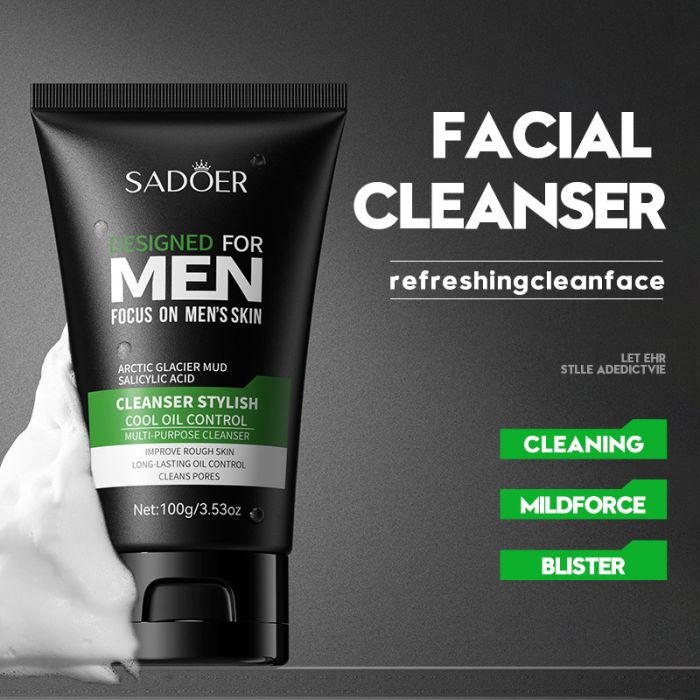 Foam for men with salicylic acid for anti-acne and control of oily skin SADOER, 100 gr.