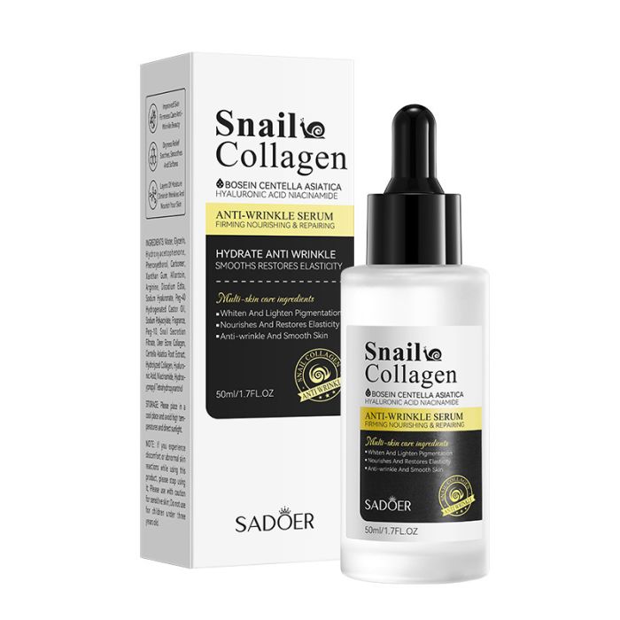 Multi-effect face serum with snail mucin, collagen, retinol, bozein and hyaluronic acid SADOER Multi-skin care ingredients anti-wrinkle serum , 50 ml.