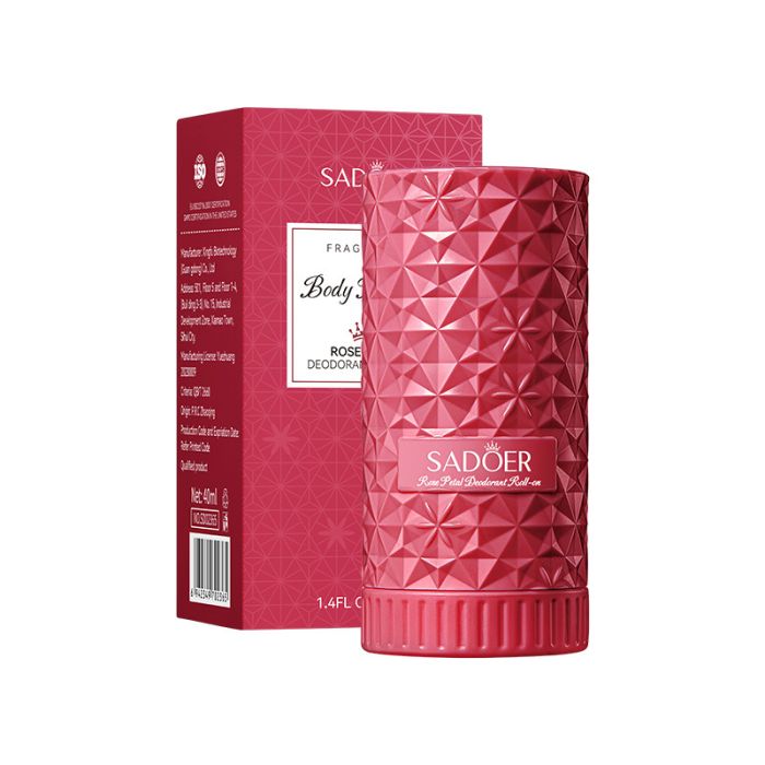 SADOER Fragrance Body Perfume Rose Petal Deodorant Roll-on, 40 ml.