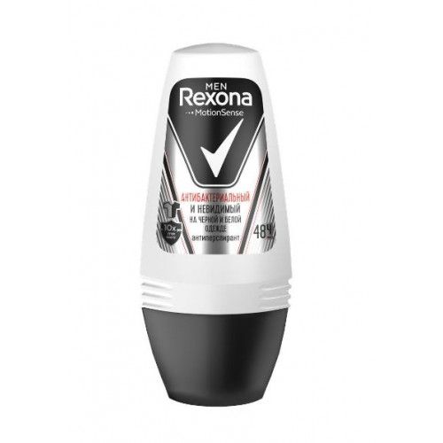 Rexona deo-roll 50 ml MEN Antibacterial Invisible on black/white