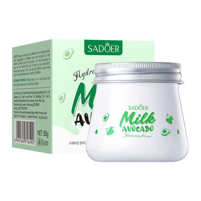 SADOER Milk Avocado Moisturizing Cream, 80 gr.