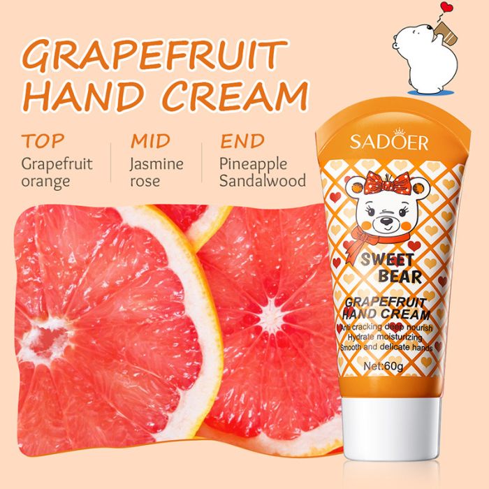 Hand Cream with grapefruit extract SADOER Grapefruit Hand Cream, 60 gr.