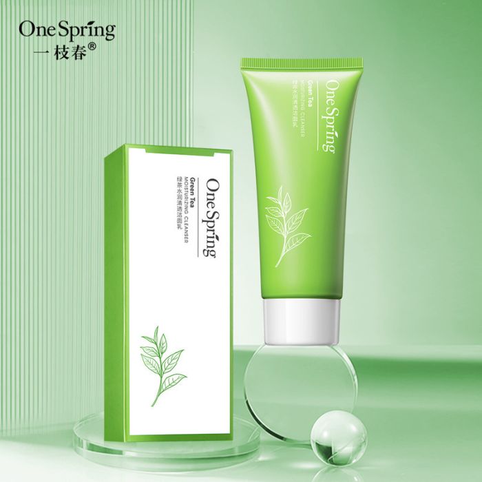 OneSpring Green Tea Moisturizing Cleansing Foam, 100g