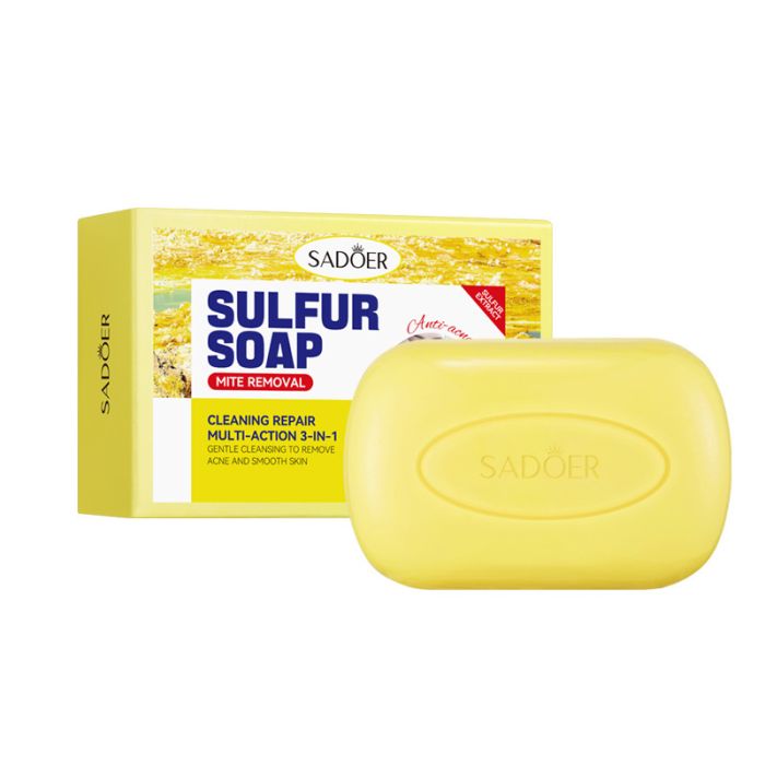 Sulfur Soap for problem skin and acne SADOER Sulfur Soap mite removal, 125 gr.