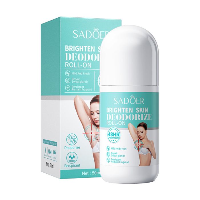 Deodorant-antiperspirant 48 hours with whitening effect SADOER Brighten skin deodorize roll-on, 50 ml