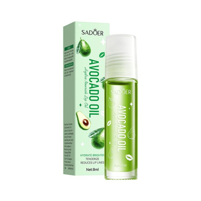 SADOER Avocado Oil Hydra Nourishing Lip Oil Roller Moisturizing Lip Oil, 8ml