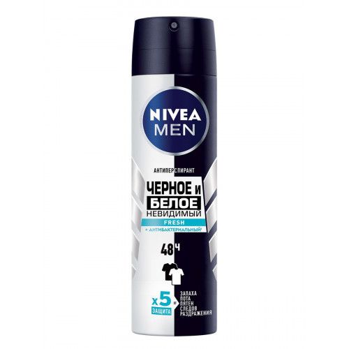 Nivea Deo spray for men (85974) Invisible protection for black, white Fresh 150ml