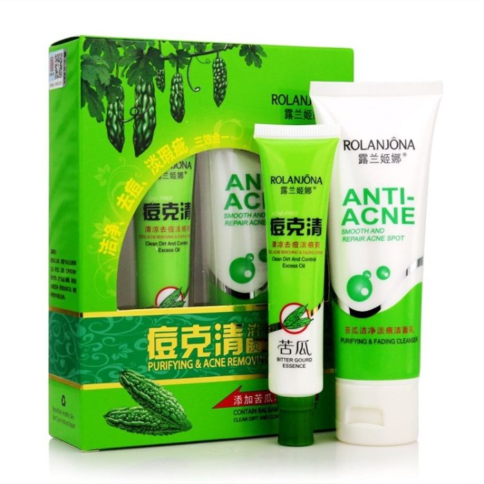 Acne kit with bitter cucumber extract cream and cleanser TM ROLANJONA