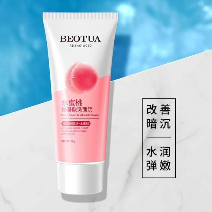 BEOTUA Peach Amino Acid Facial Cleanser, 60g