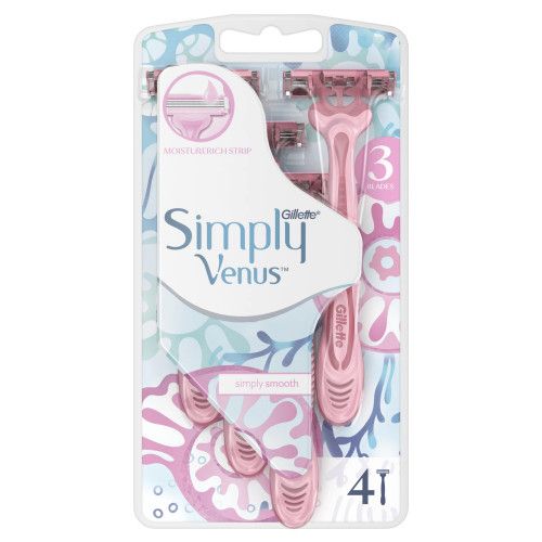 GILLETTE Simply Venus 3 disposable looms (on blister) (4pcs)