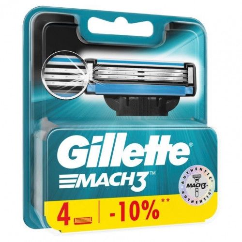 Gillette Mach3 (4pcs) RusPack orig (plastic)